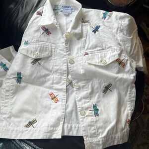 Embroidered dragonflies button up jacket, sizeXL